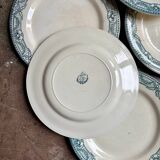 6 Salins flat ironware plates, "Directoire" service