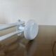 White lacquered metal wall coat rack, 1970