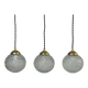Lot of 3 vintage round glass pendants
