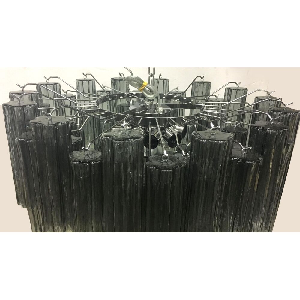 Grey “tronchi” murano glass chandelier d60