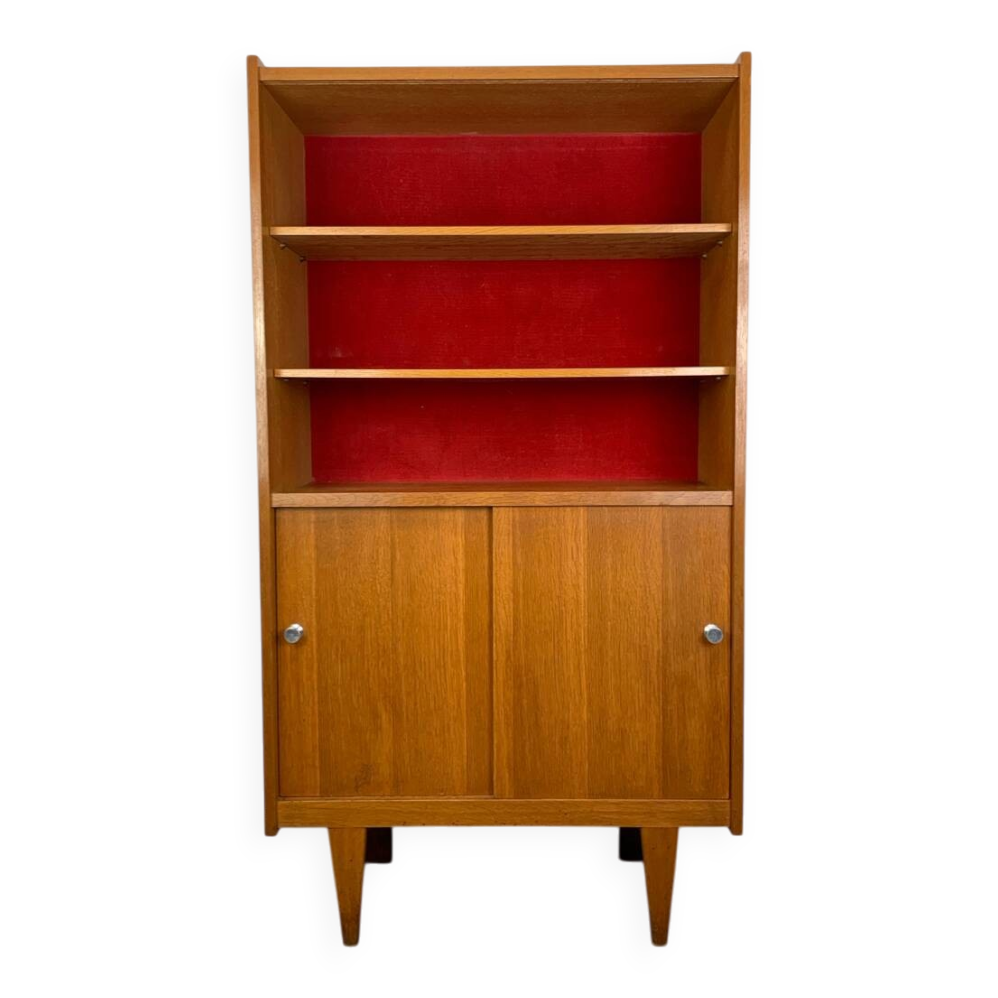 1950s vintage oak bookshelf.