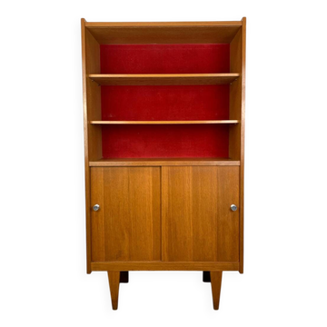 Étagère bibliothèque années 50 en chêne blond, vintage
