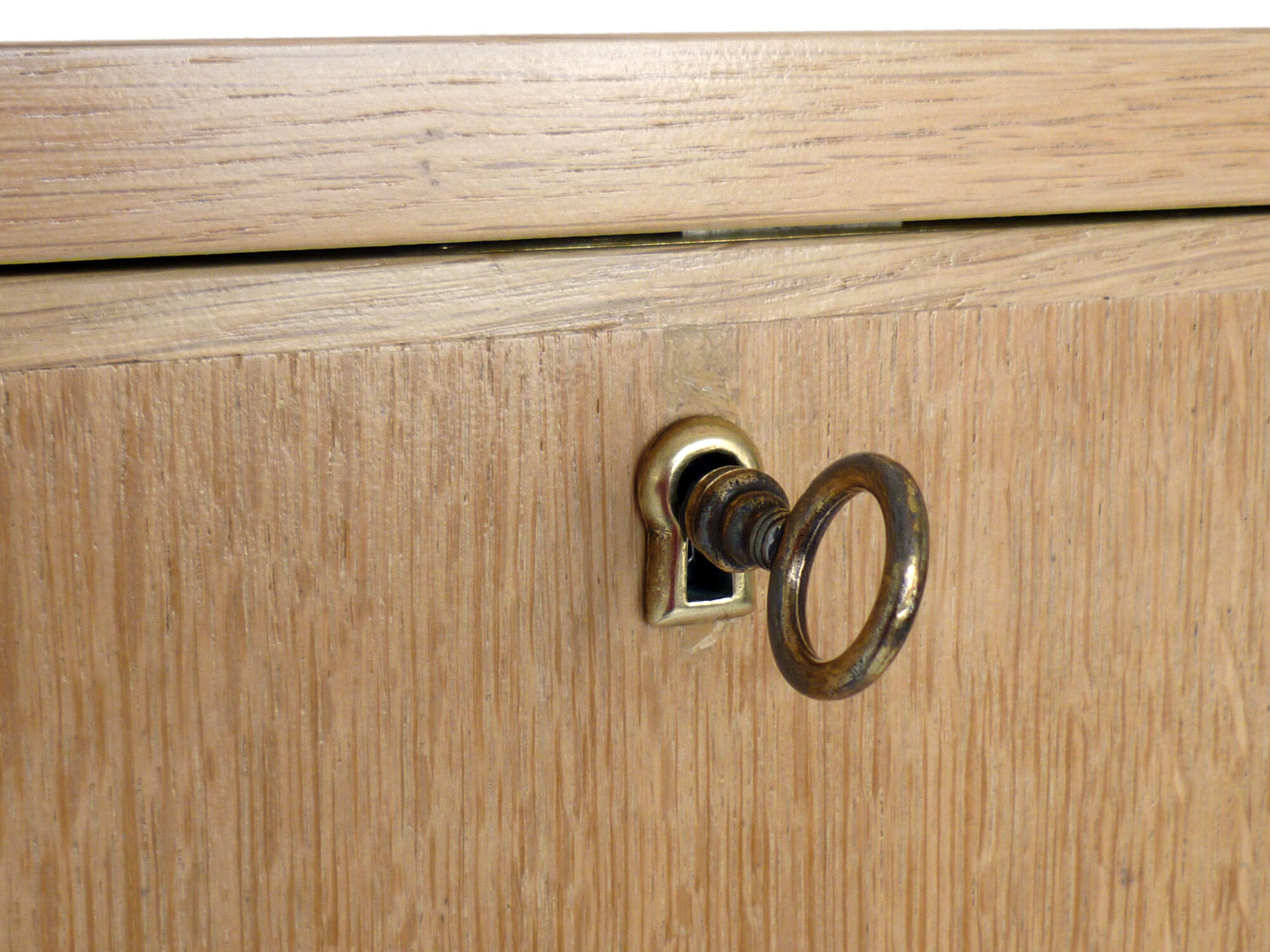 Wall secretary in vintage varnished oak 1950s