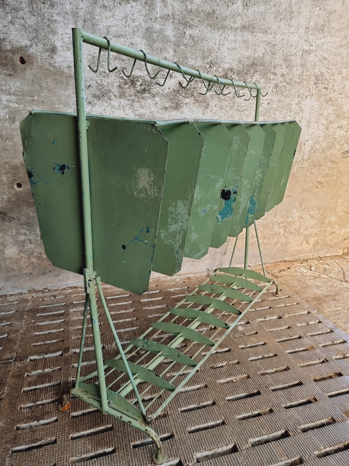 Porte-manteau industriel, porte-robe XXL vert