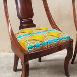 Pair of mahogany gondola chairs