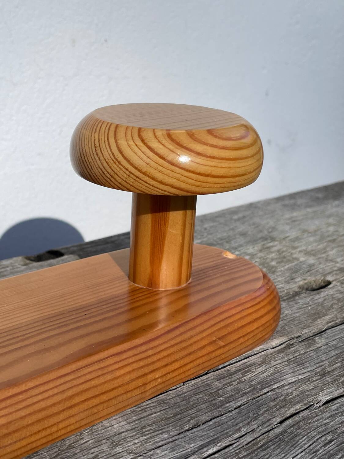 1980 pine wood wall coat rack