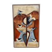 Decorative wall panel in glazed stoneware – 1970s