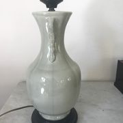 Lampe en céramique vintage vert céladon
