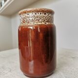 Vintage KIL Yugoslavia Ceramic Vase: Speckled Brown Glaze, 1970s Rustic Pot