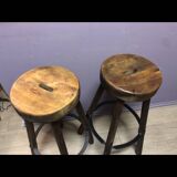 2 brutalist style stools