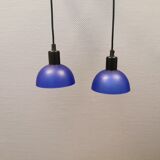 Suspension en verre, de couleur bleue peinte (couleur originale)