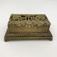 Old brass stamp box, floral decoration - twentieth century