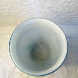 Contemporary cylindrical vase in signed glass paste