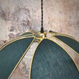 Suspension lamp flower, petals linen blue oil