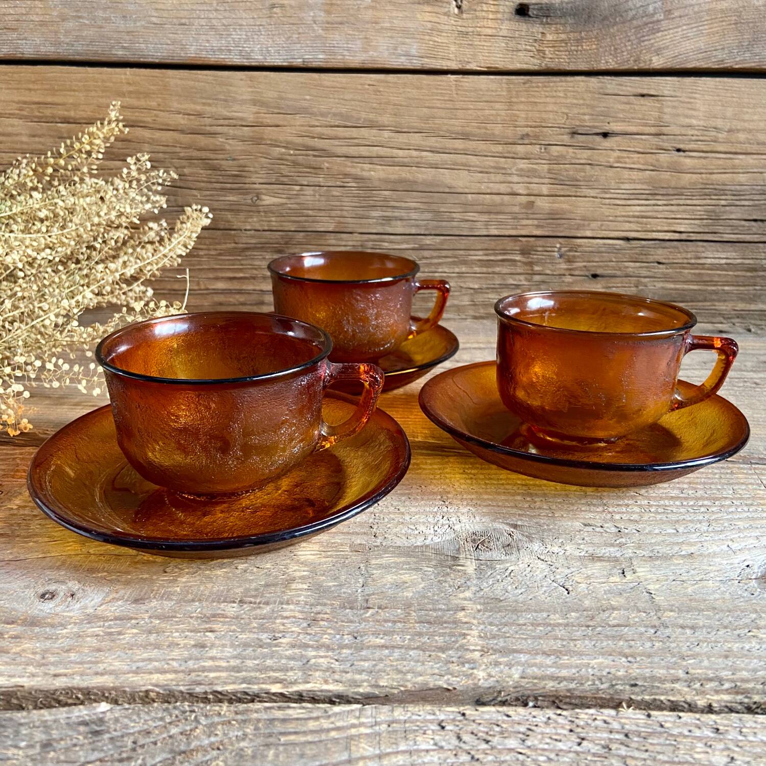 3 Arcoroc Sierra amber cups