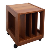 Meuble en teck LP sur roulettes, table d'appoint, table de nuit, armoire 1