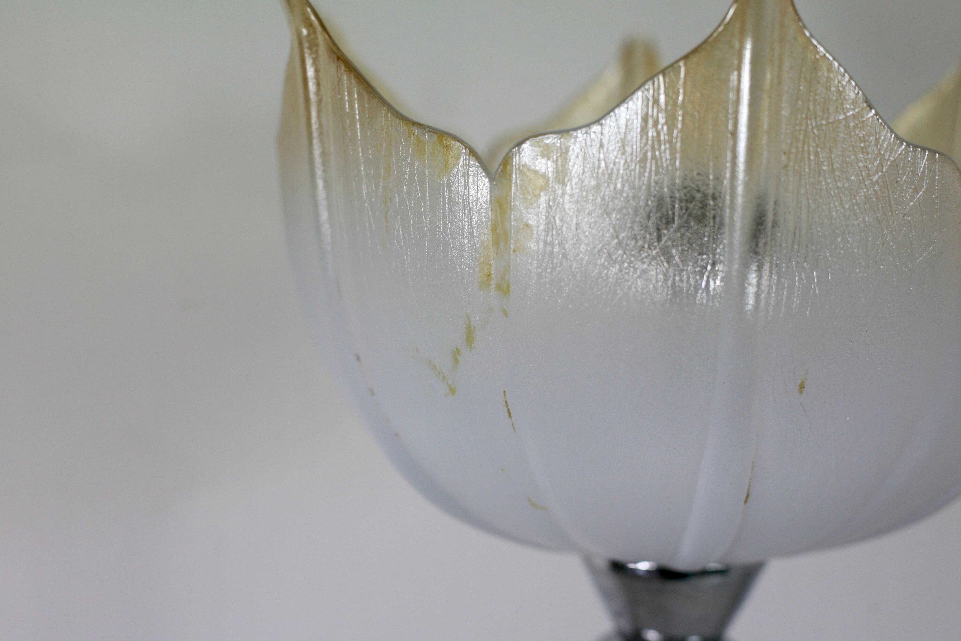 Lamp "space age". glass reflector, metal base. Circa 1970