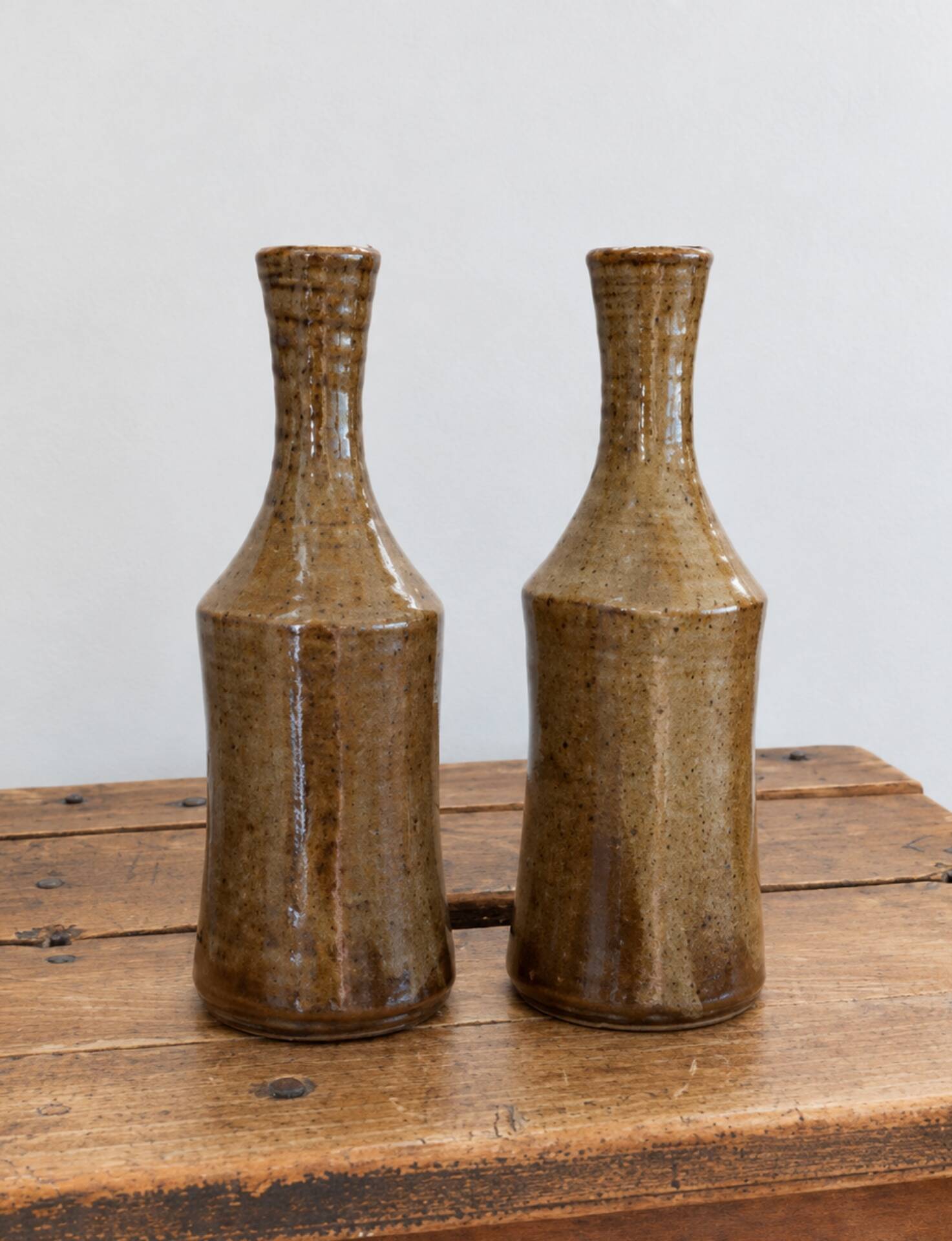 Duo of vases, stoneware soliflores • Vintage
