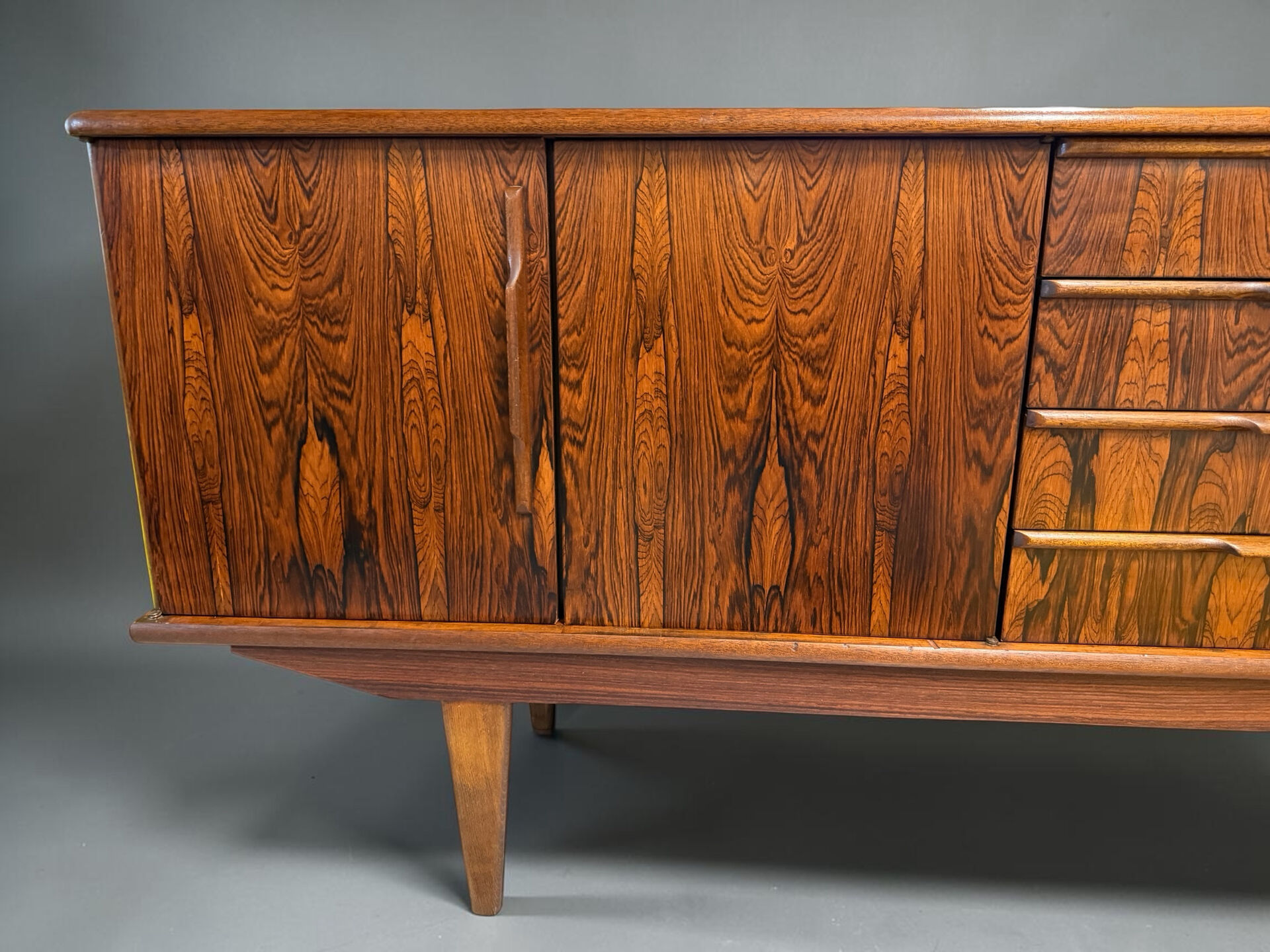 Scandinavian enfilade in rio palisander circa 1960 230 cm