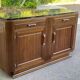 Vintage Parisian art deco sideboard in solid wood and black marble 180cm