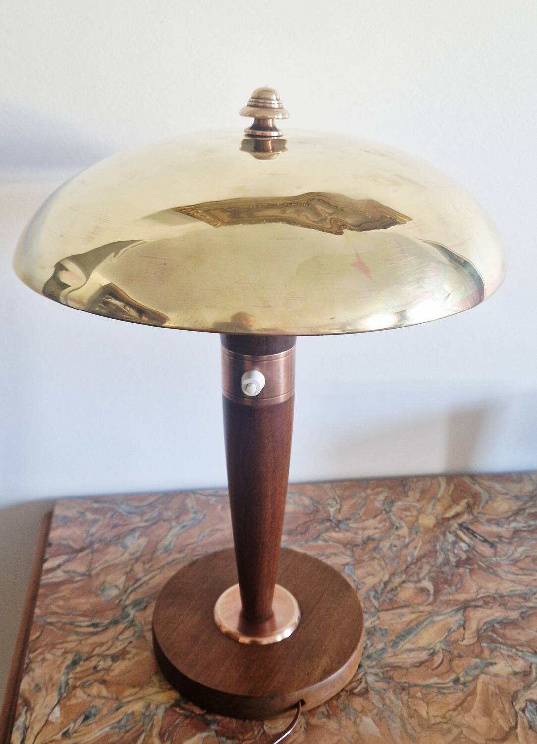 Art Deco style articulated lamp - Wood and brass - 1930s period