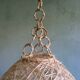 Suspension boule en corde et rotin