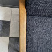 Black fabric relax chair, wiht wood frame 1960s