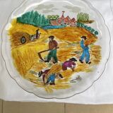 Hand-painted Duralex round plate.