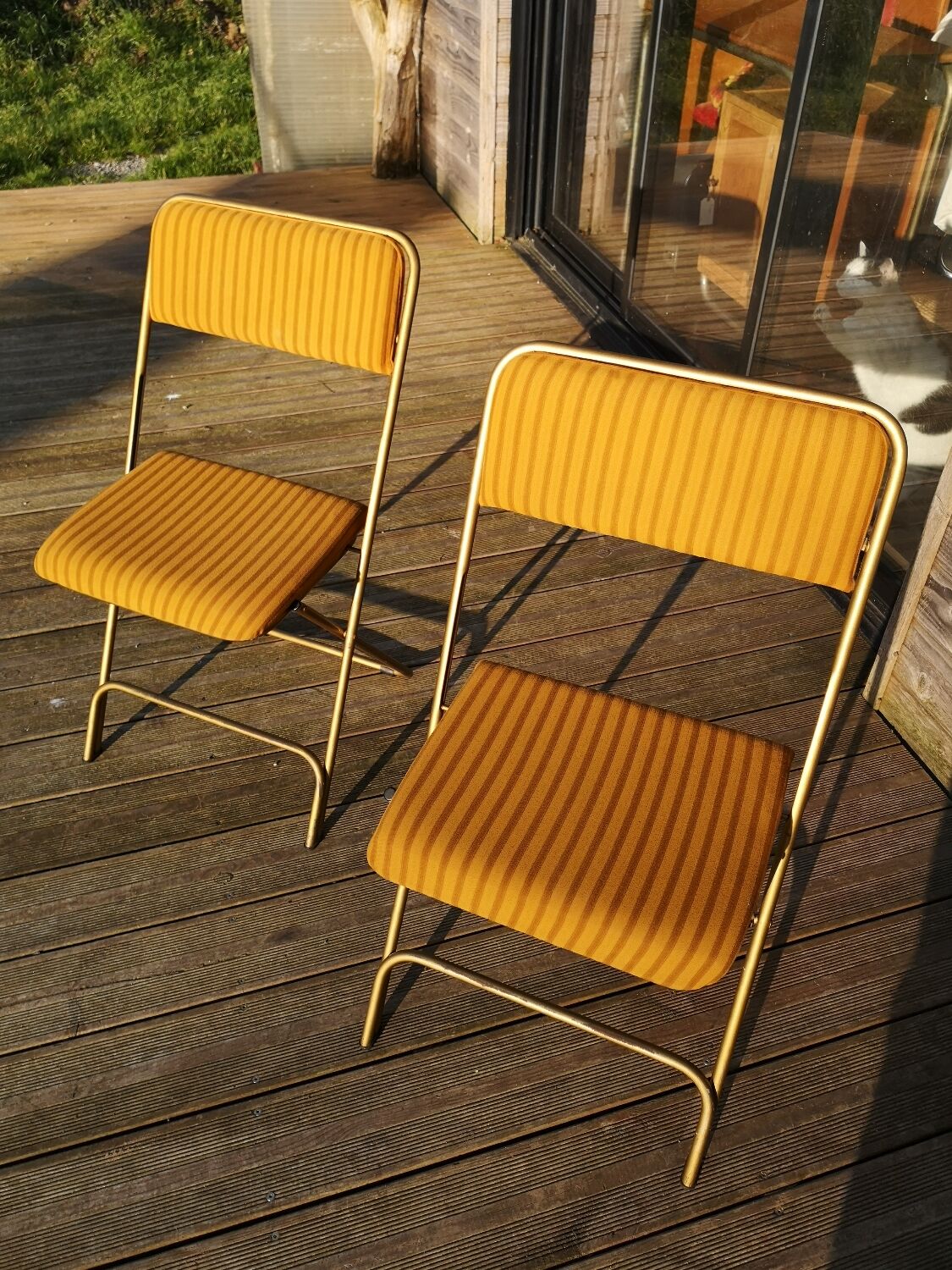 Paire de chaises Lafuma Chantazur dorée