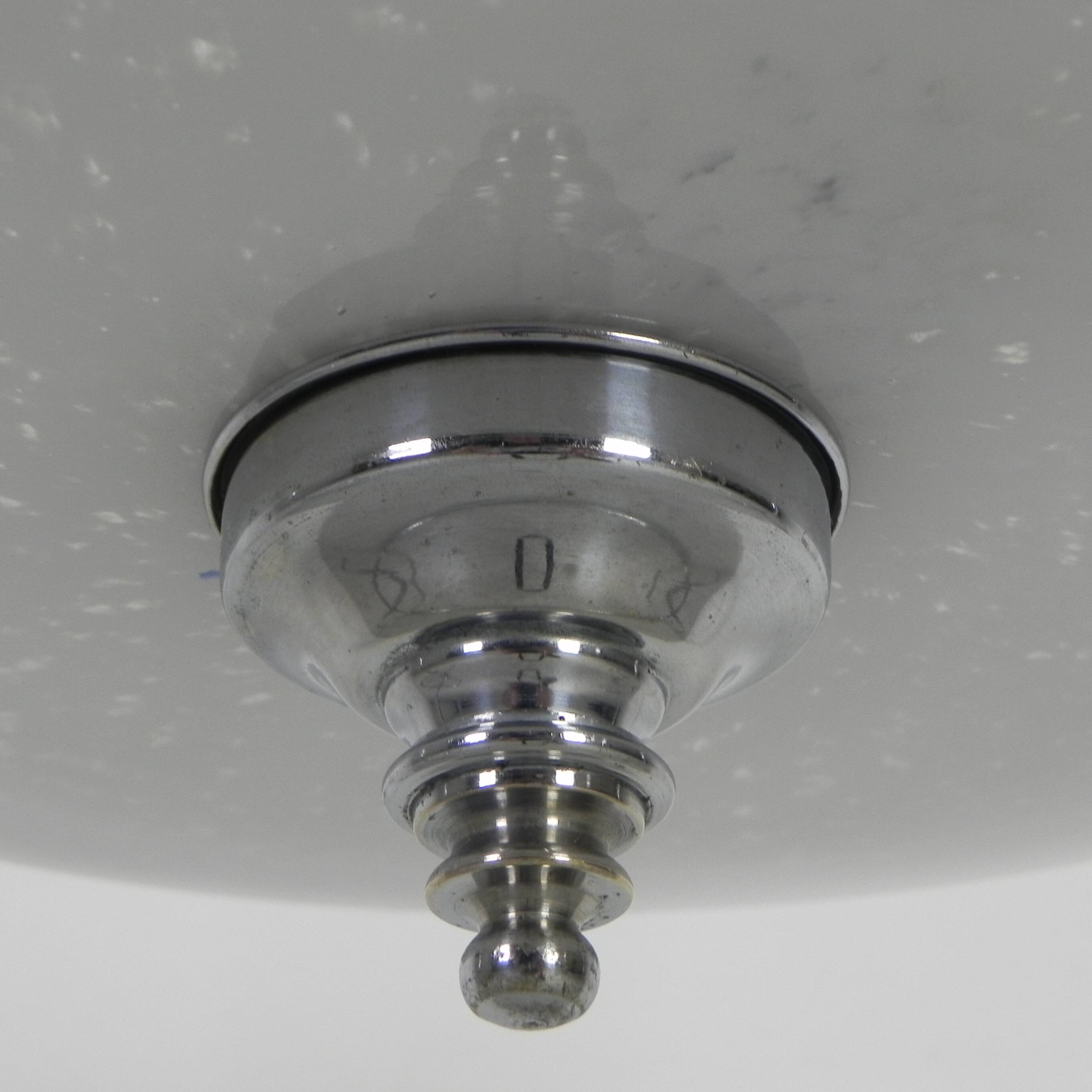 Art Deco pendant lamp with cloudy glass bowl, 1930s