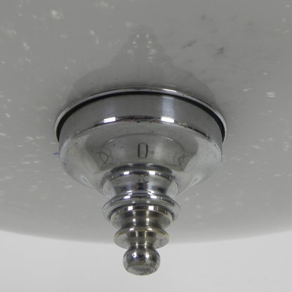 Lampe suspendue Art déco avec bol en verre nuageux, années 1930