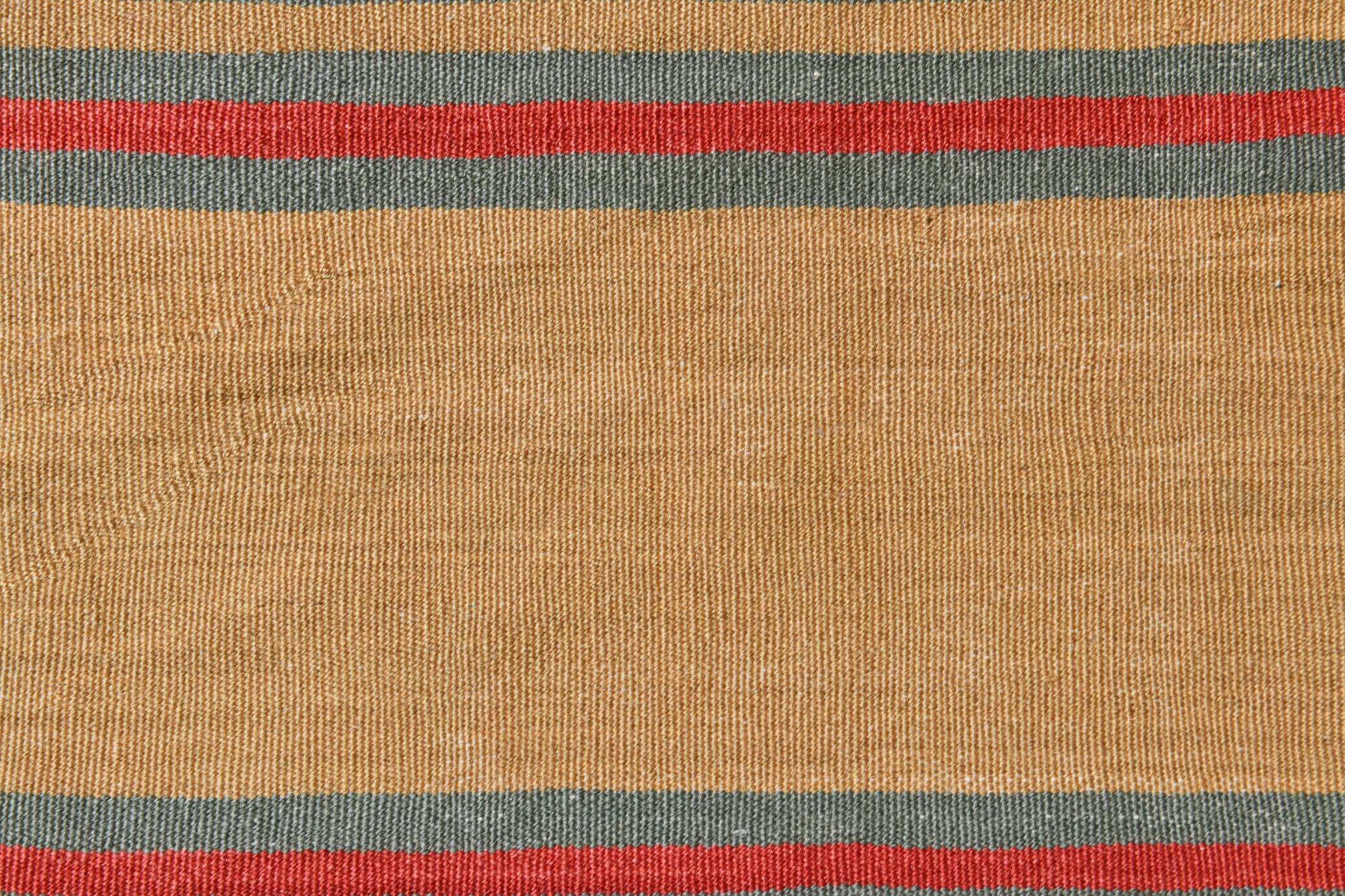 2x6 Kilim Salmon & Red Modern Decorative Wool Kilim Rug, 73x188 Cm