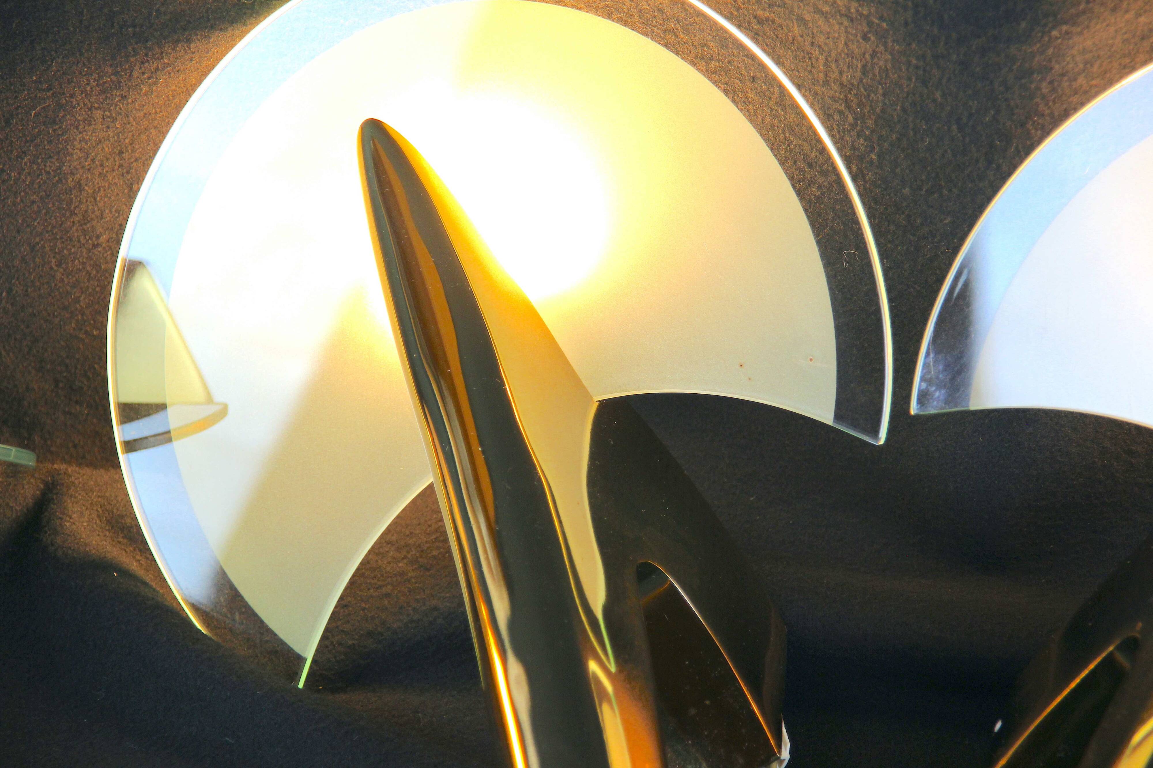 Metalarte - TallerUno by Joan Auger, Large pair of metal and glass wall lights Spain