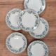 6 antique deep plates made of ironstone - Guadeloupe model