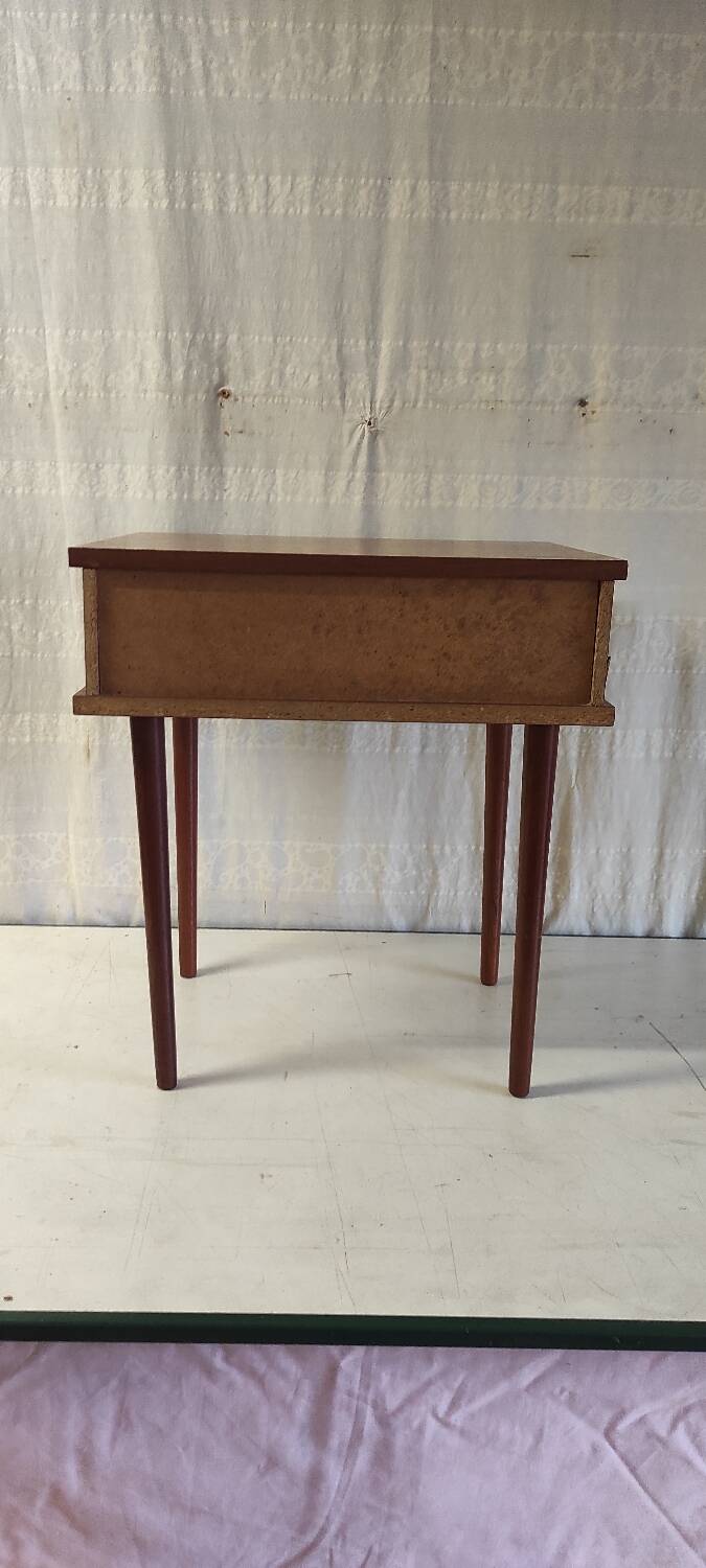Modernist teak bedside table - mid 20th century