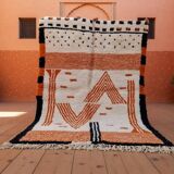 Moroccan wool rug handwoven 3x2 m