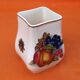 Polychrome ceramic vase fruit decoration (apples, grapes, pears...)