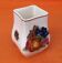 Polychrome ceramic vase fruit decoration (apples, grapes, pears...)