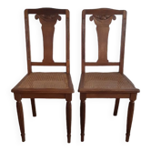 Set of 2 vintage art deco cans chairs.