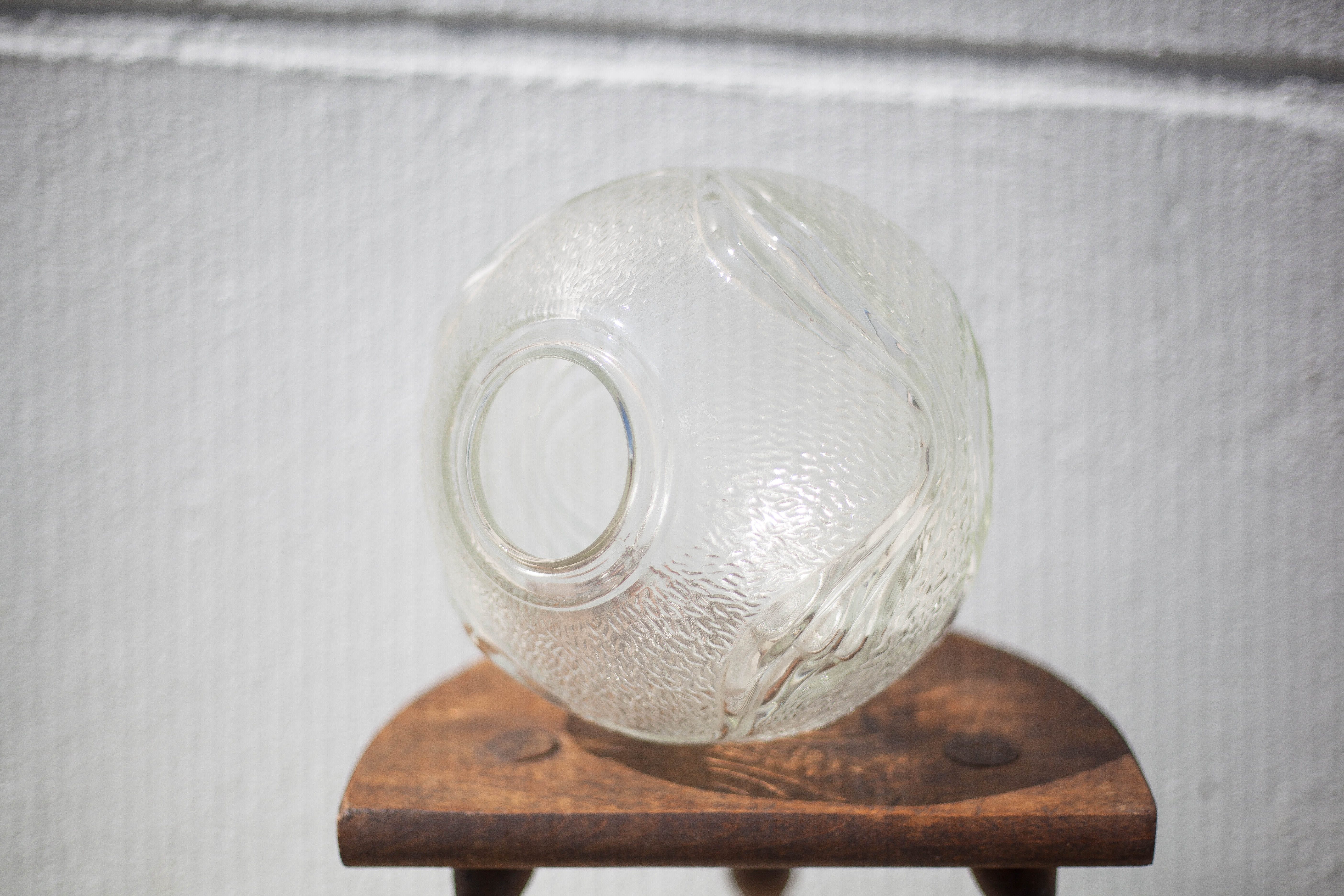Globe ball, glass globe, glass lampshade, patterned globe, globe for suspension, 70's