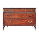 18th C. Mahogany Chest Of Drawers - Marble Top