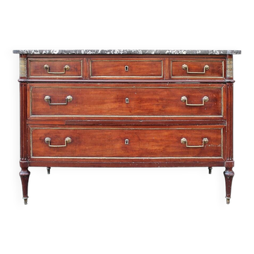 18th C. Mahogany Chest Of Drawers - Marble Top