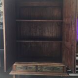 Solid teak wardrobe in Indonesian style, 1900s.