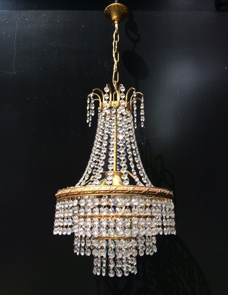Lustre montgolfière à pampilles