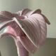 Vintage palm candle holder in pink glazed ceramic