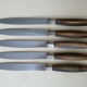 Set of 5 table knives stainless steel and bovine horn