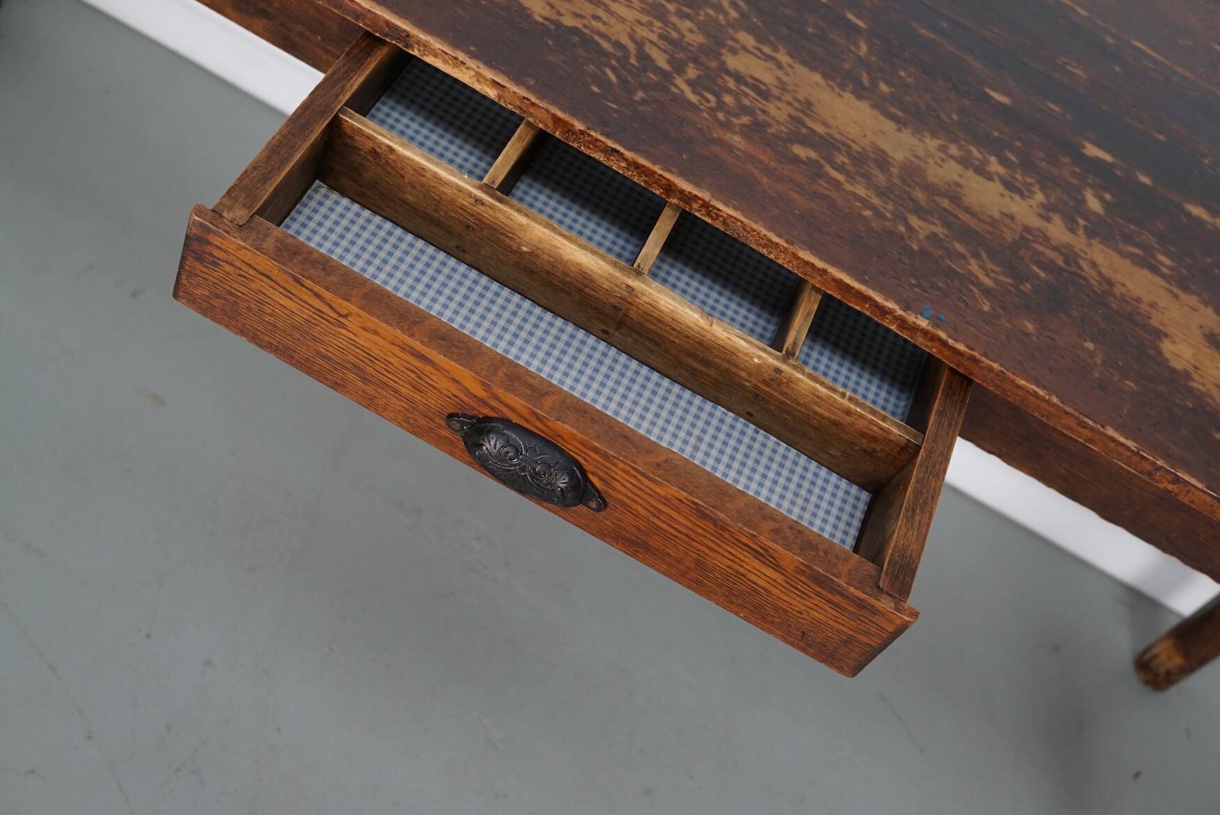 Vintage French Rustic Farmhouse Pine Side Table or Desk, 1950s