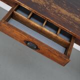 Table d'appoint ou bureau vintage en pin rustique français, années 1950
