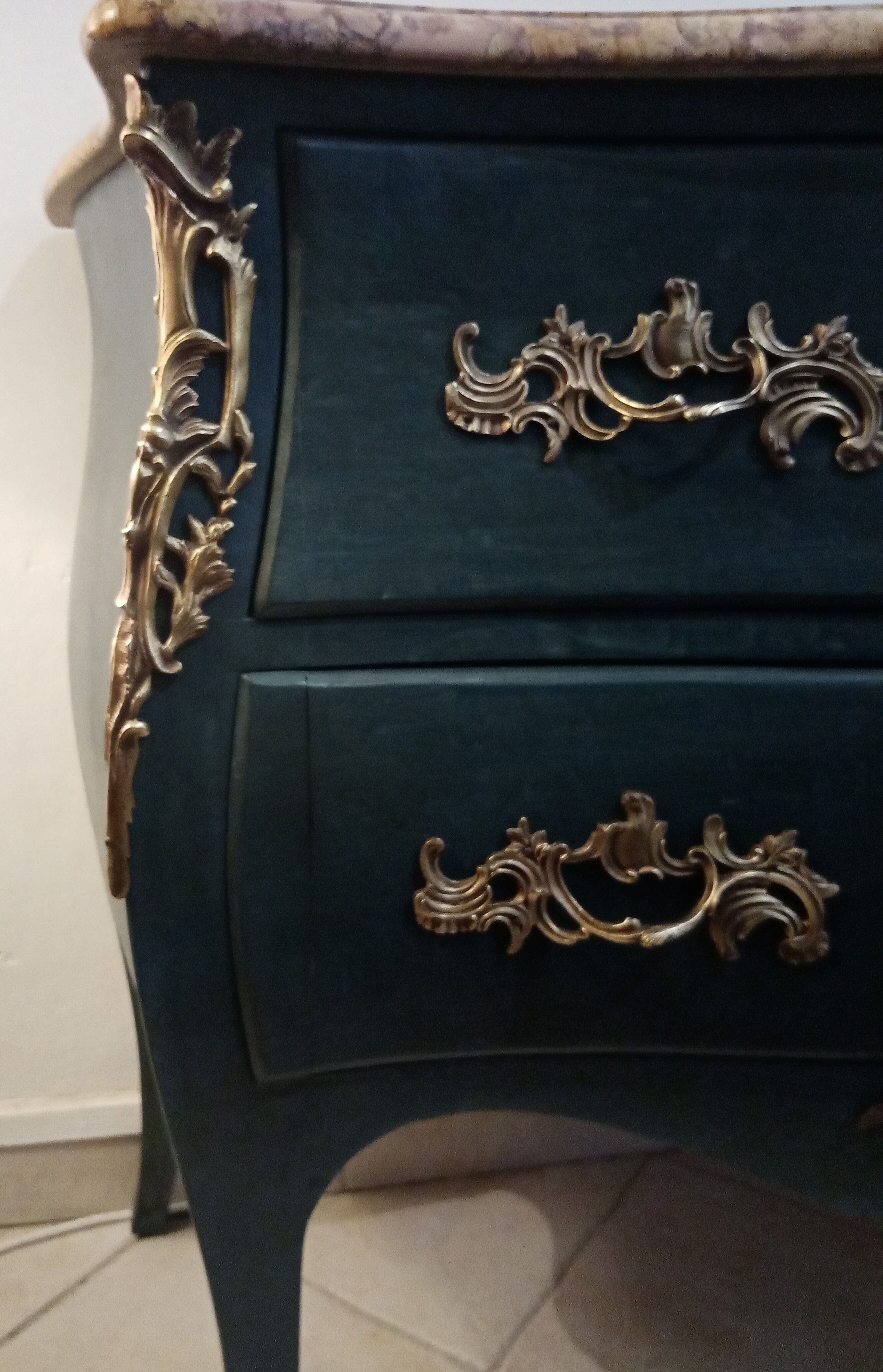 Louis XV curved dresser 2 drawers