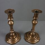 Suite of 2 copper candlesticks seventeenth century French